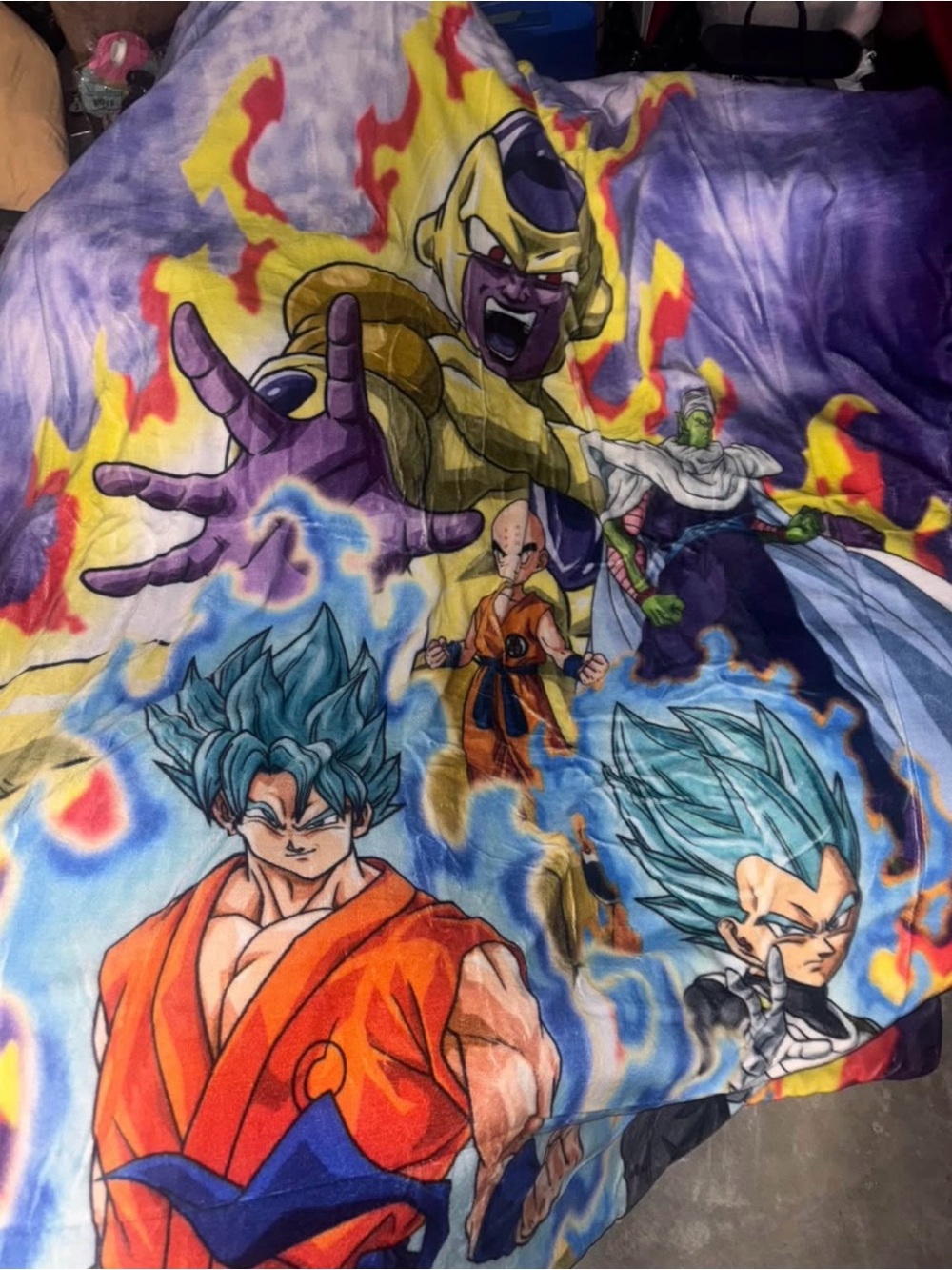 Dragon Ball Z Plush Blanket Goku Vegeta Toei Animation 71x87”
